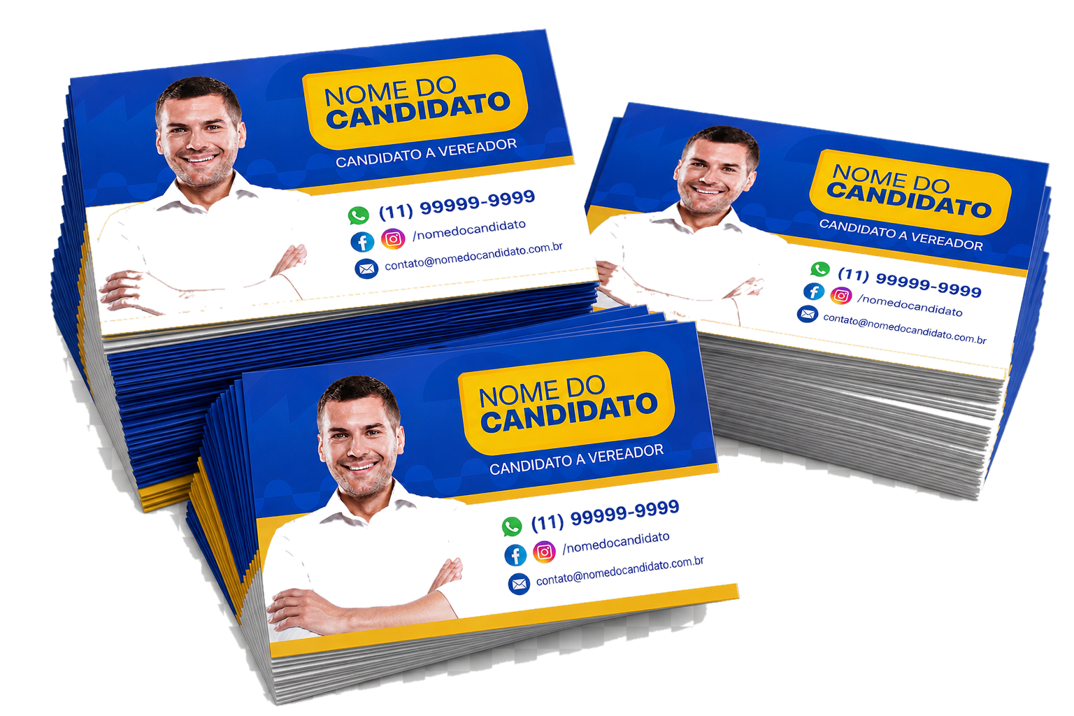 Mockup de cartão de visita eleitoral em pilha