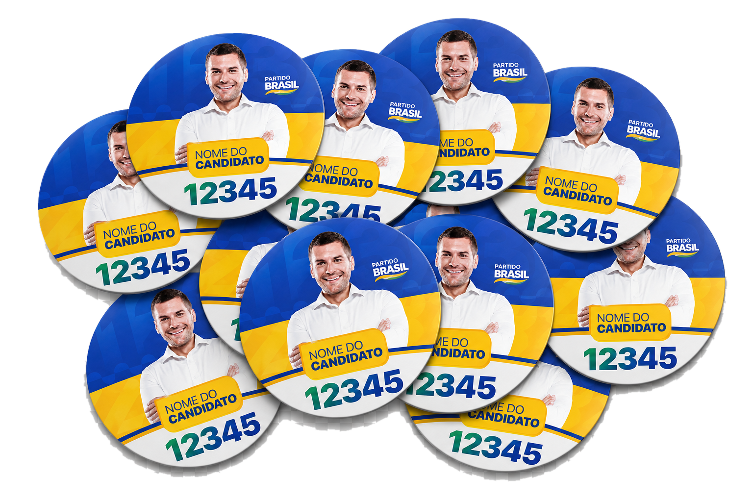 Mockup de botton eleitoral redondo