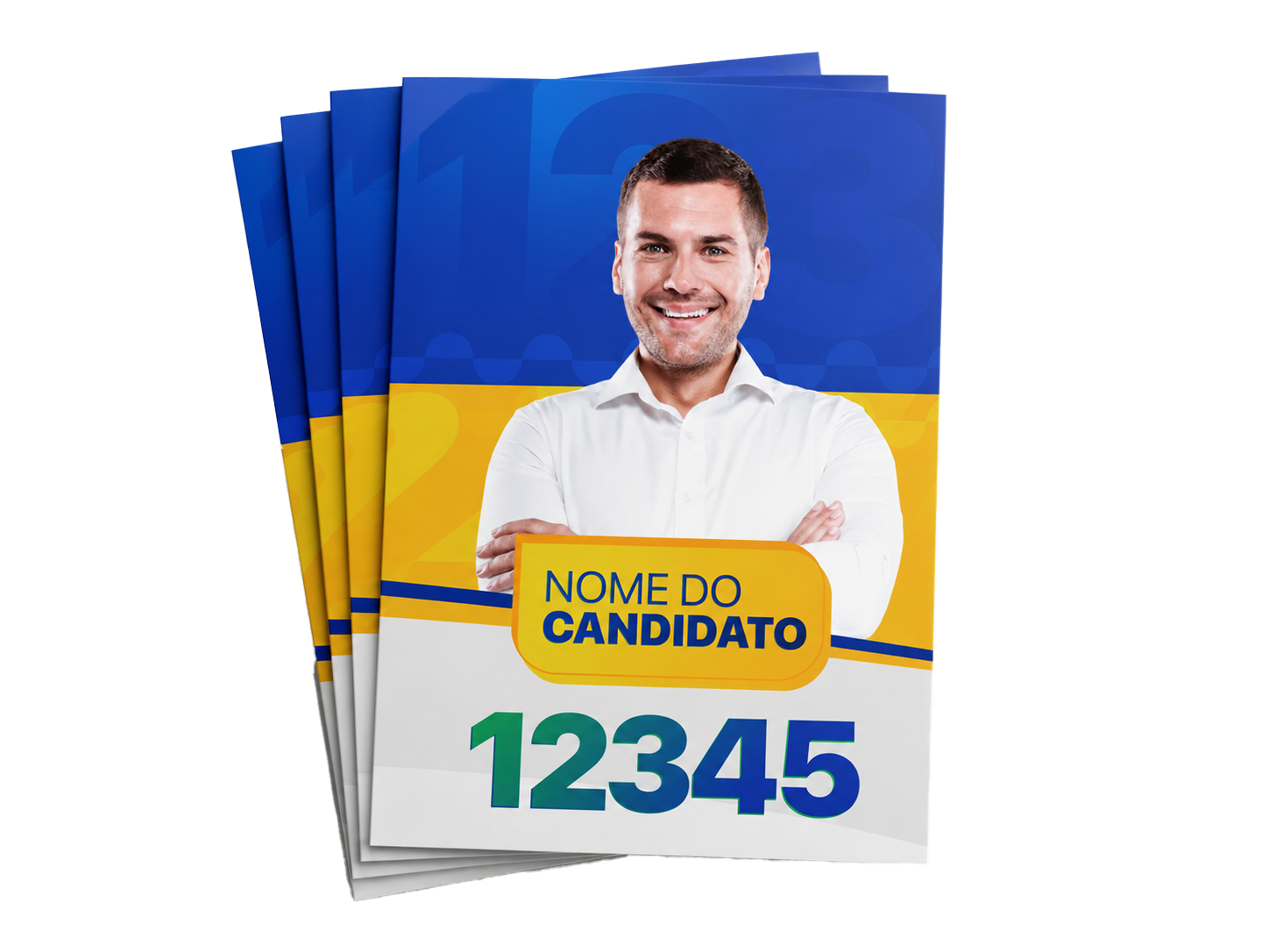 Mockup de santinhos eleitorais em pilha